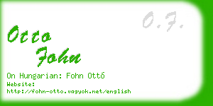 otto fohn business card
